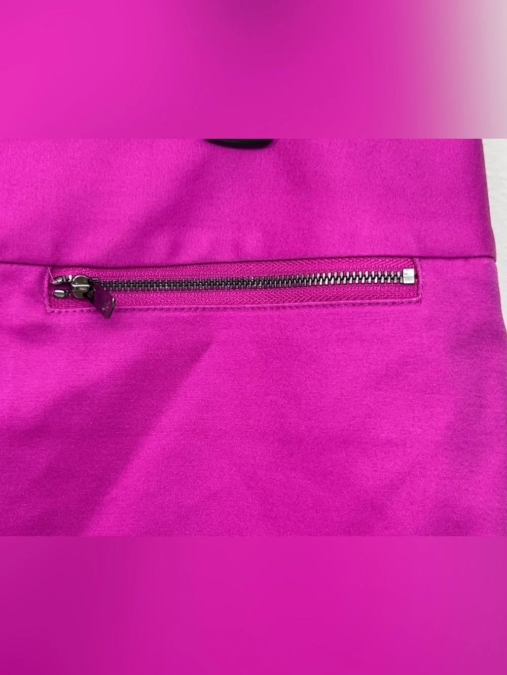 Ann Taylor Bright Fuchsia Mini Pencil Skirt Lined Zipper Closure Size 12
